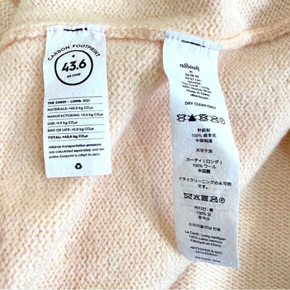 Allbirds Aspen 100% Merino Wool Long Cardigan Duster Length Sz M NWT - Picture 9 of 14